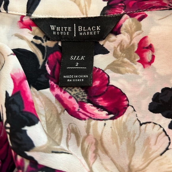 WHBM 100% silk button up top - Picture 9 of 9